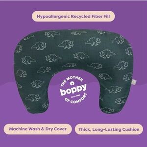 Boppy Dark Green Dino Nursing Pillow BNWT